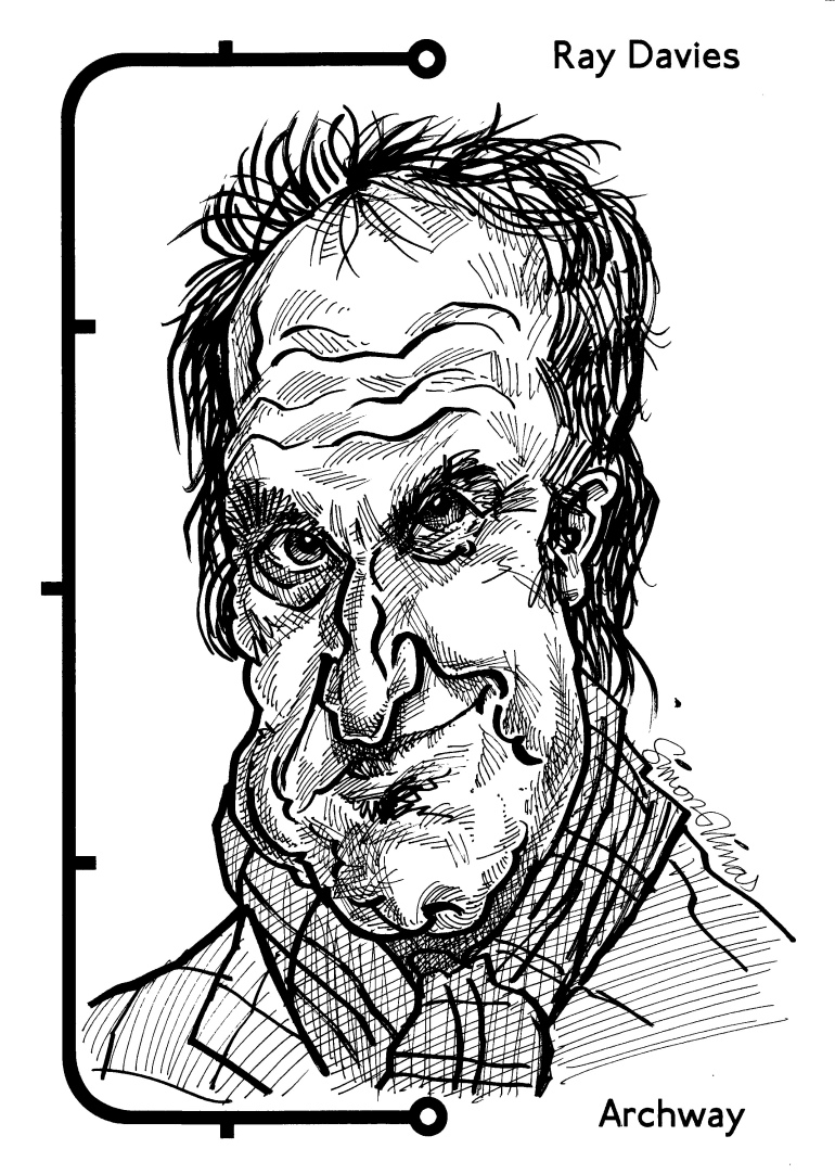 Caricature of Ray Davies Archway